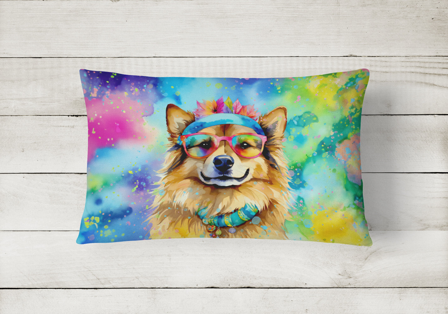 Hippie Dawg Throw Pillow