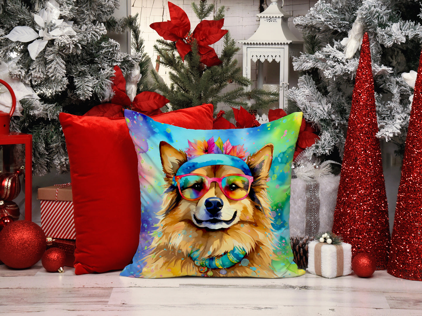 Hippie Dawg Throw Pillow