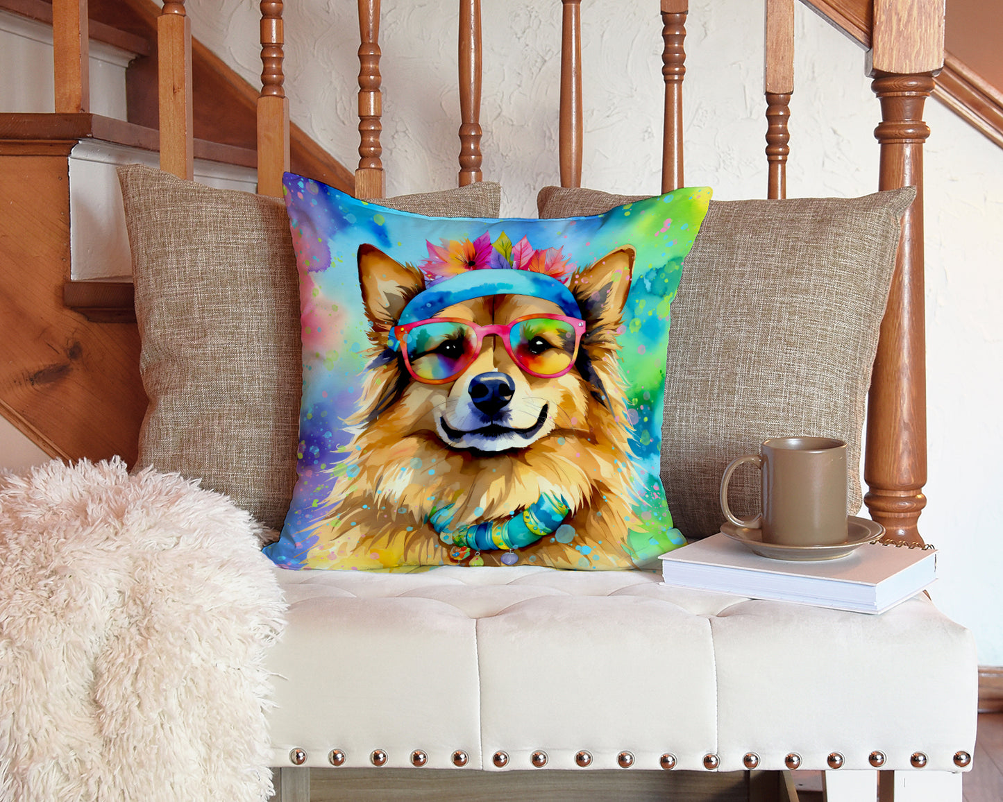 Hippie Dawg Throw Pillow