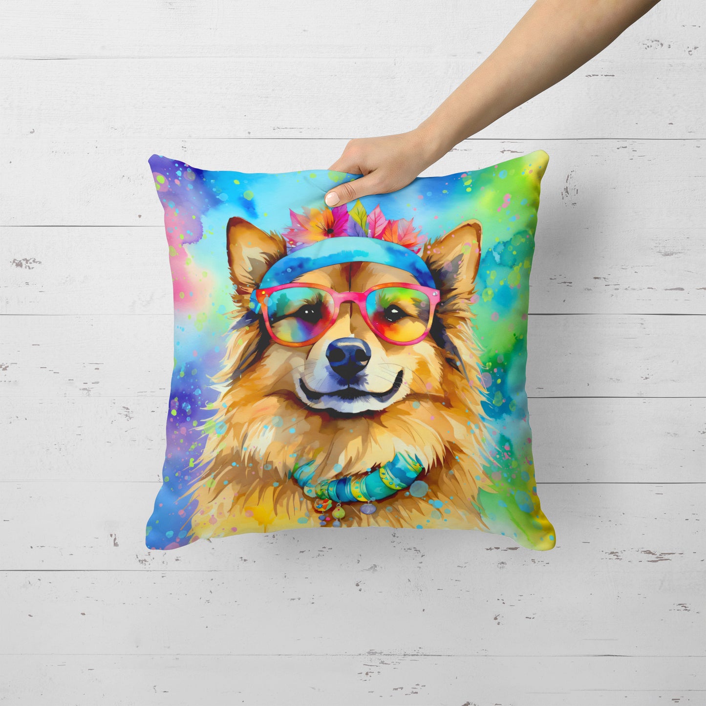 Hippie Dawg Throw Pillow