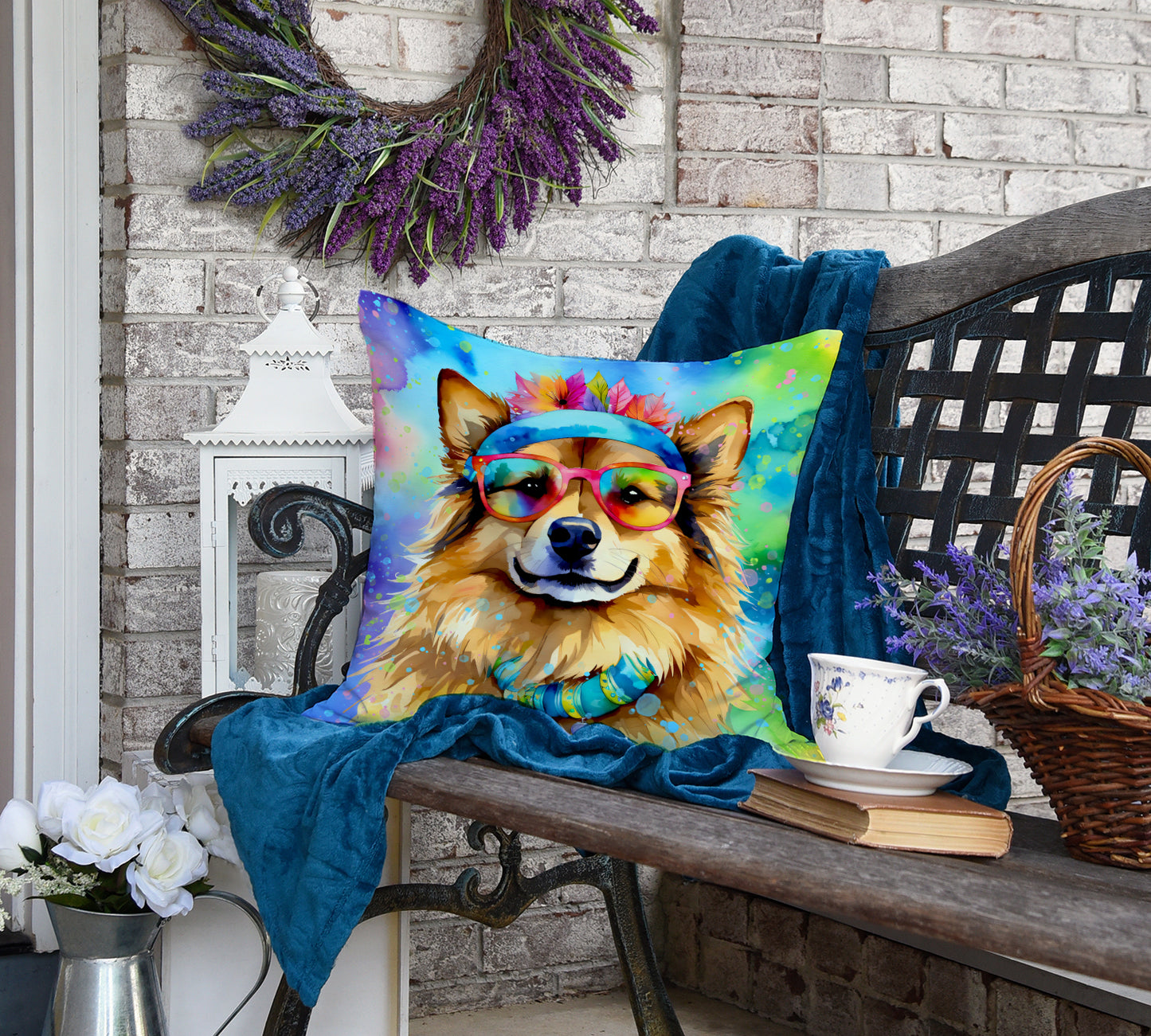 Hippie Dawg Throw Pillow