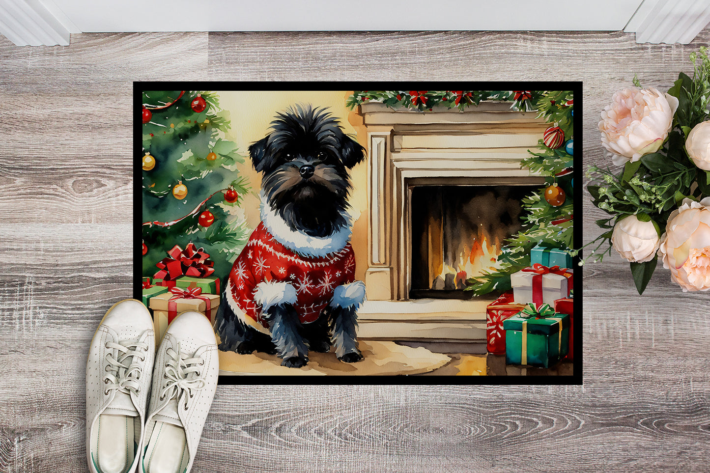 Affenpinscher Cozy Christmas Doormat