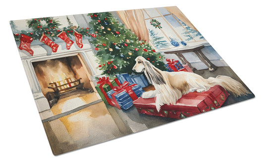 Buy this Afghan Hound Cozy Christmas Glass Cutting Board