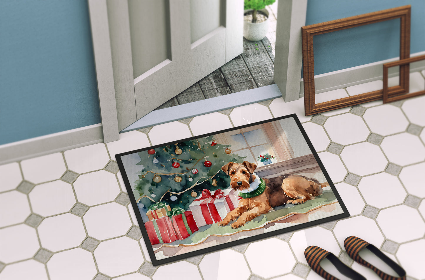 Airedale Terrier Cozy Christmas Doormat