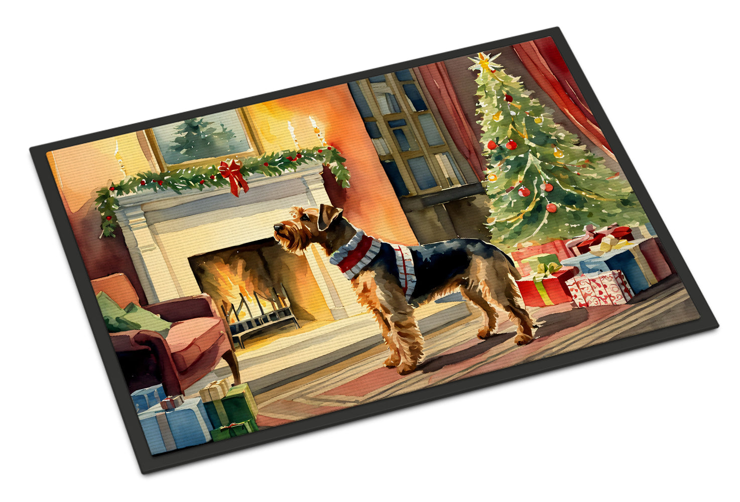 Buy this Airedale Terrier Cozy Christmas Doormat