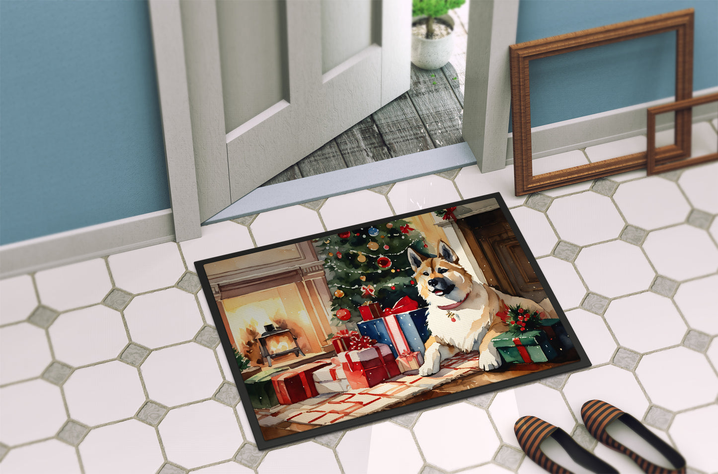 Akita Cozy Christmas Doormat