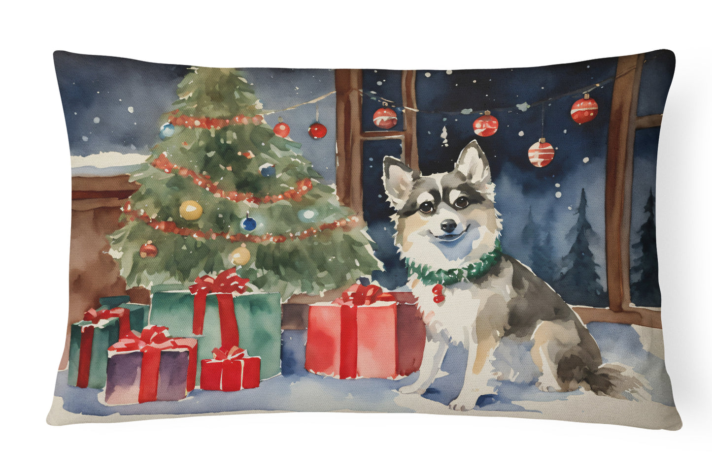 Buy this Alaskan Klee Kai Cozy Christmas Throw Pillow