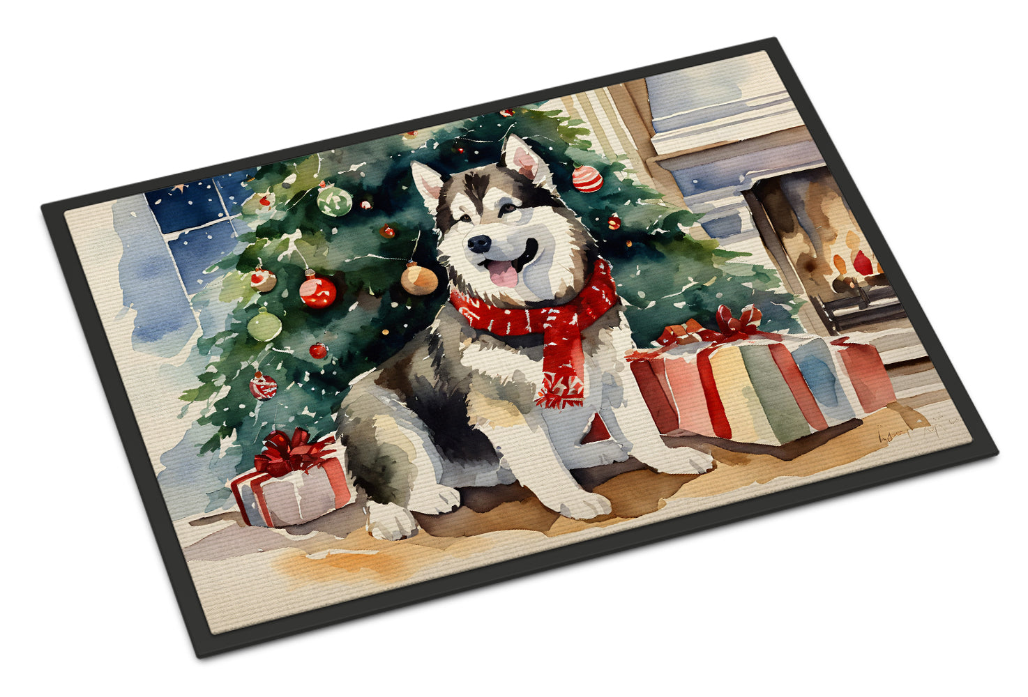 Buy this Alaskan Malamute Cozy Christmas Doormat