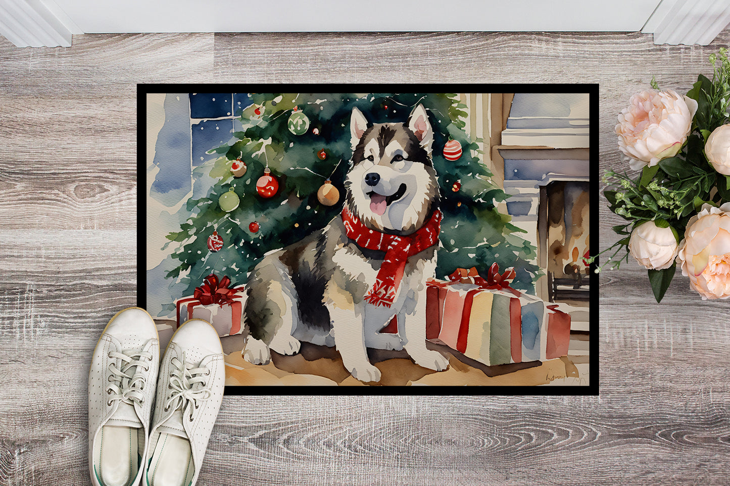 Alaskan Malamute Cozy Christmas Doormat