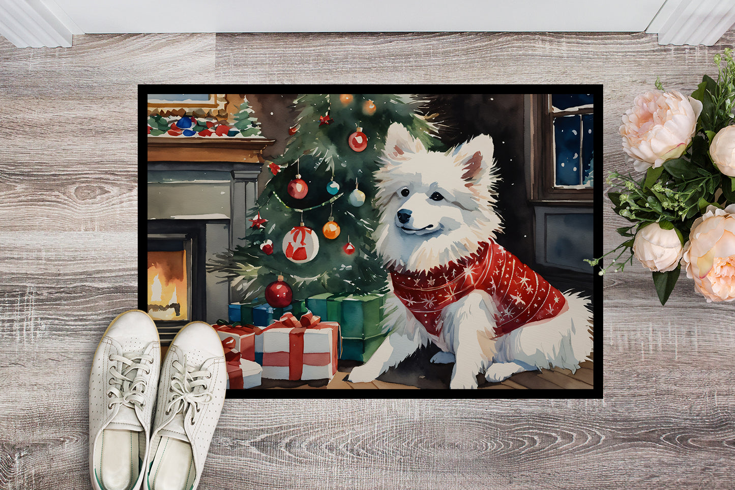 American Eskimo Cozy Christmas Doormat