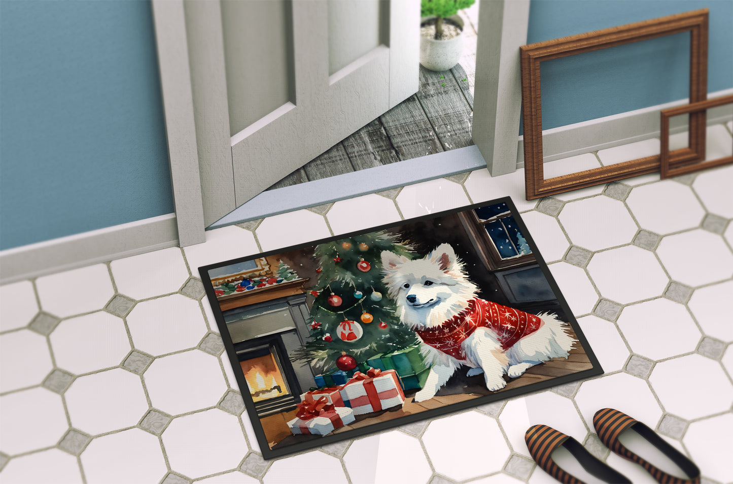 American Eskimo Cozy Christmas Doormat