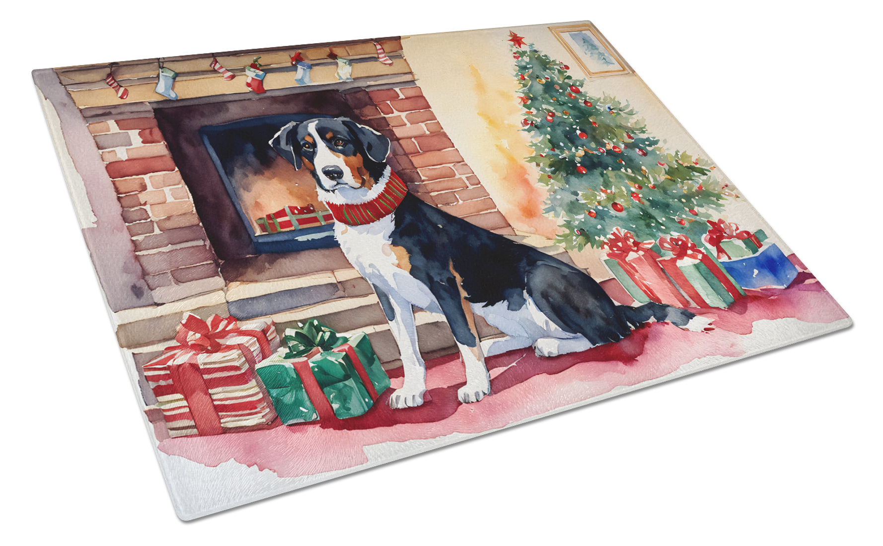 Buy this Appenzeller Sennenhund Cozy Christmas Glass Cutting Board