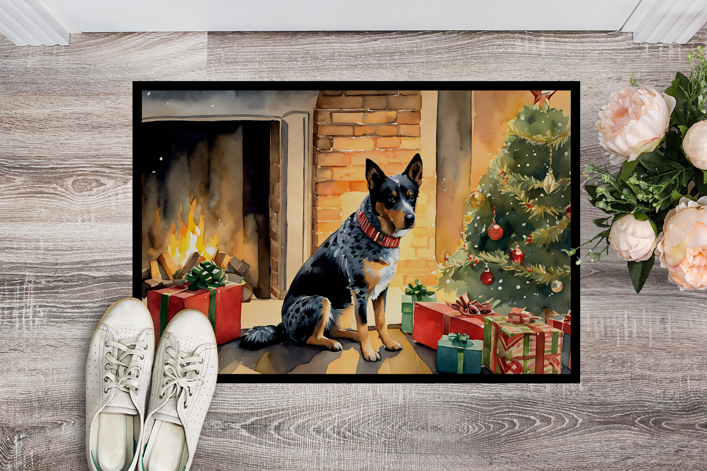 Australian Cattle Dog Cozy Christmas Doormat