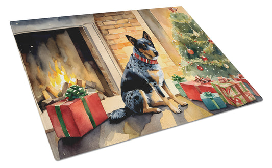 Buy this Australian Cattle Dog Cozy Christmas Glass Cutting Board