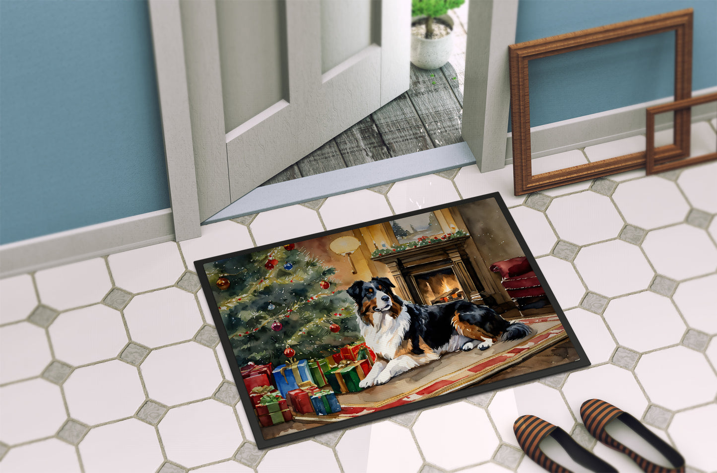 Australian Shepherd Cozy Christmas Doormat