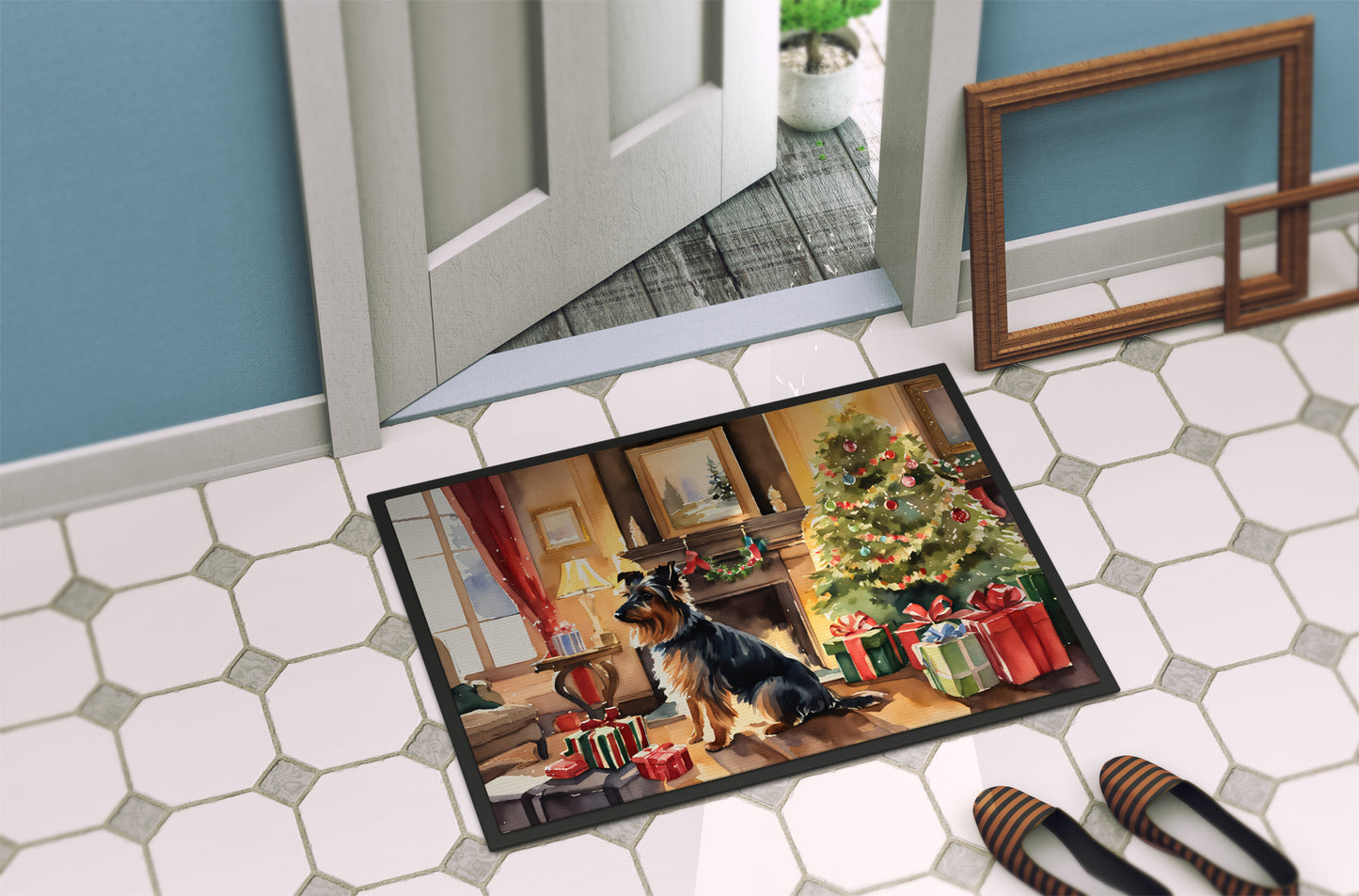 Australian Terrier Cozy Christmas Doormat