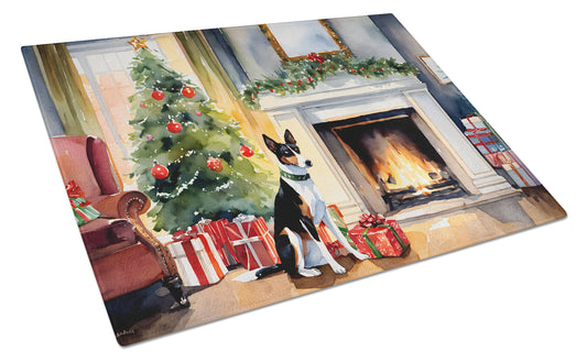 Buy this Basenji Cozy Christmas Glass Cutting Board