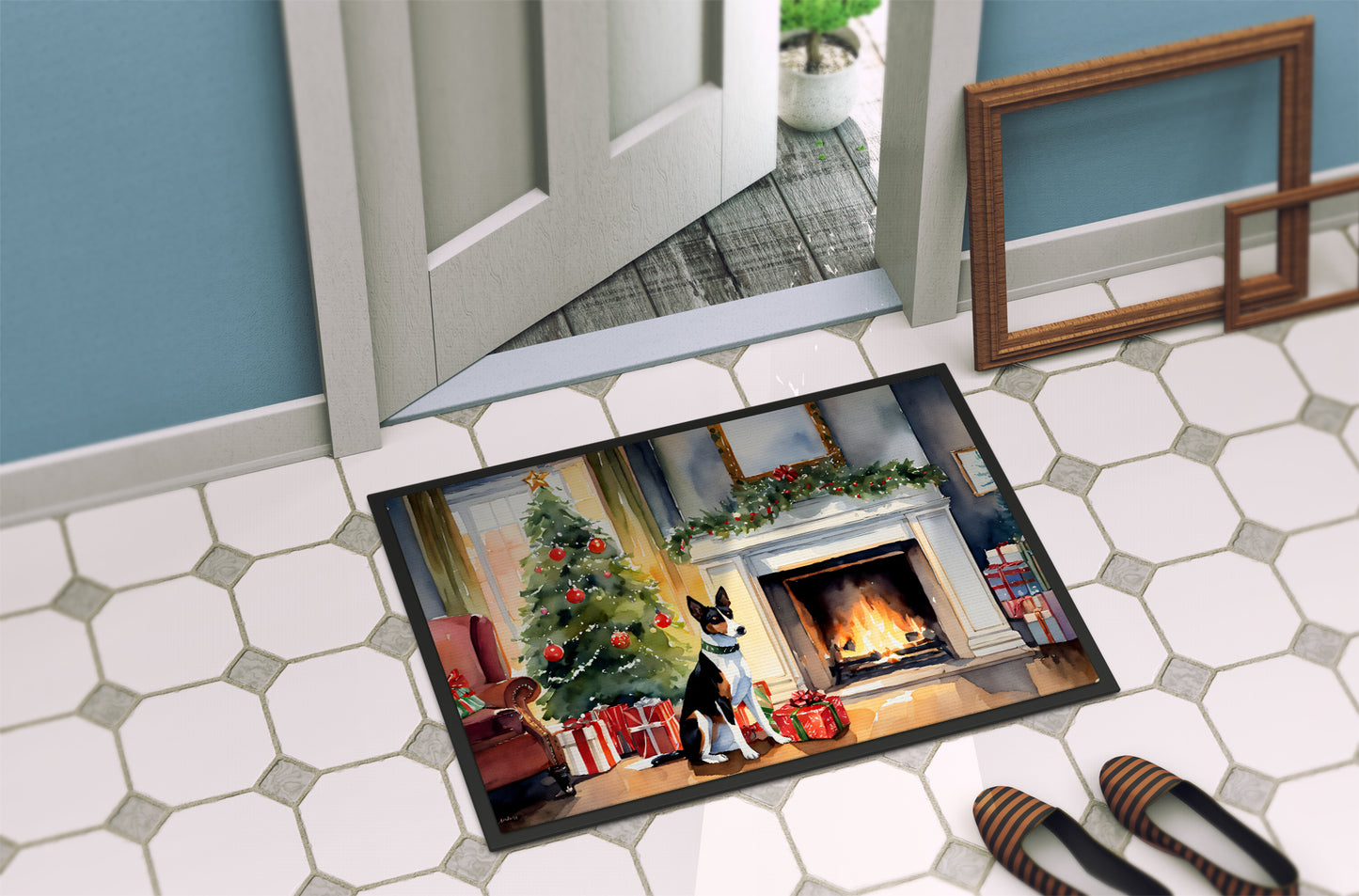 Basenji Cozy Christmas Doormat