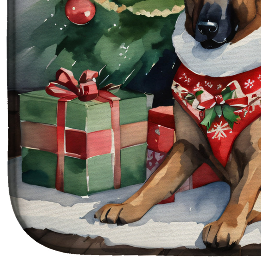 Belgian Malinois Cozy Christmas Dish Drying Mat