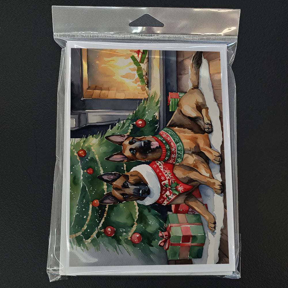 Belgian Malinois Cozy Christmas Greeting Cards Pack of 8