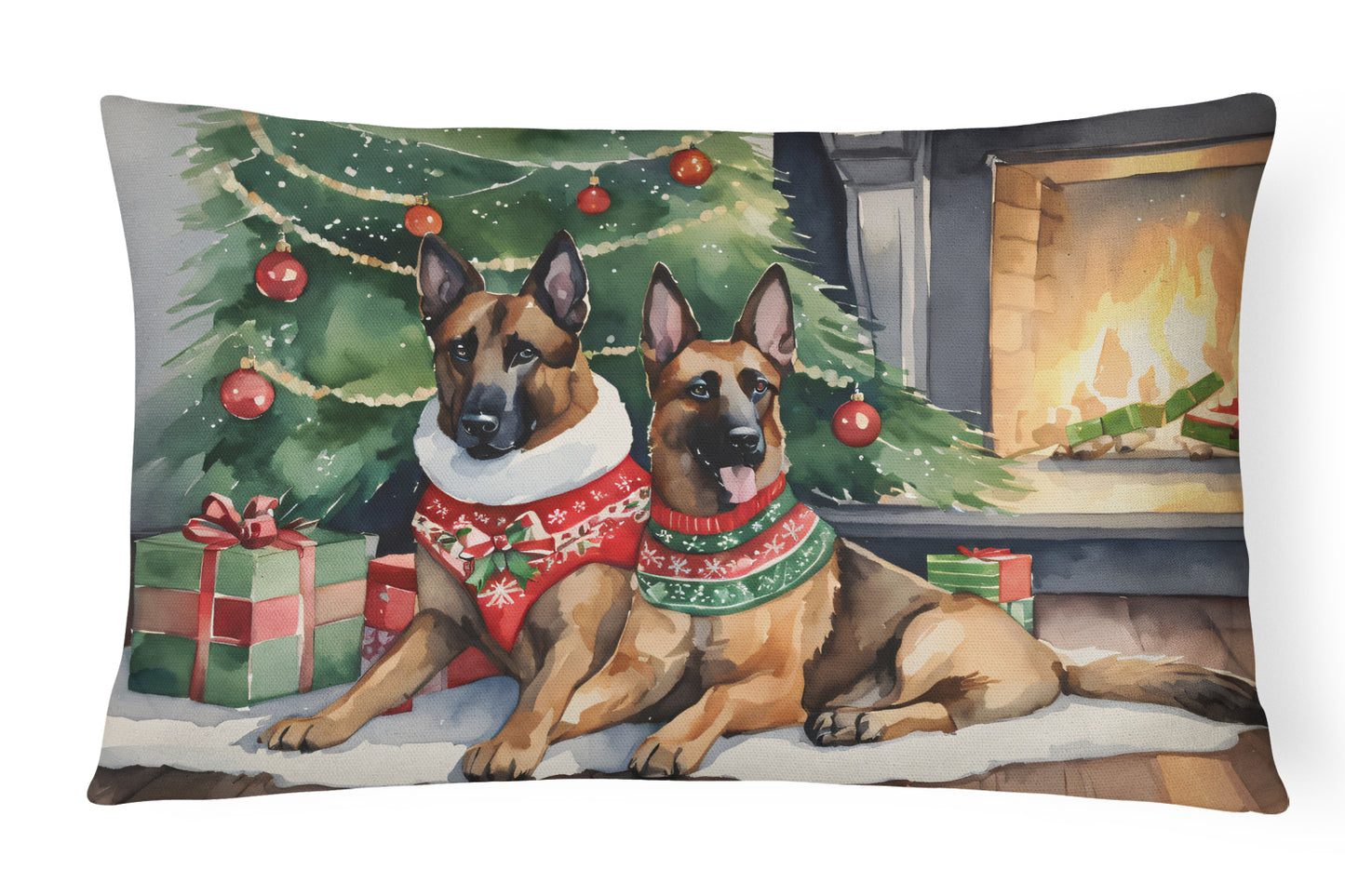 Buy this Belgian Malinois Cozy Christmas Throw Pillow