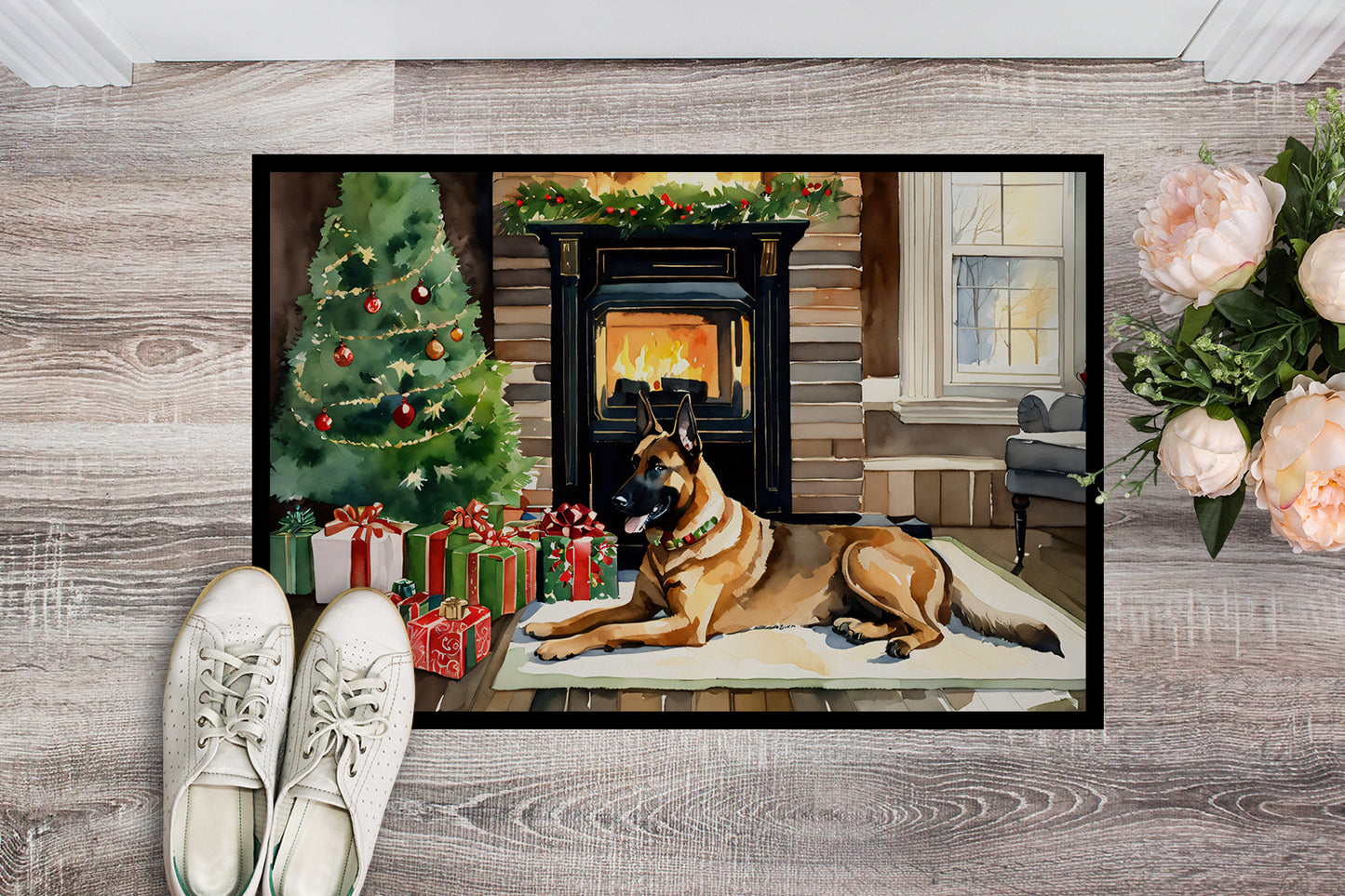 Belgian Malinois Cozy Christmas Doormat