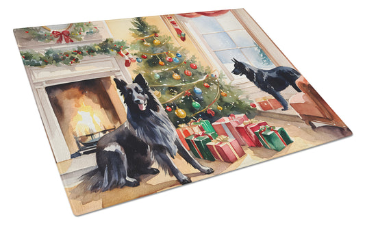 Buy this Belgian Sheepdog Cozy Christmas Glass Cutting Board