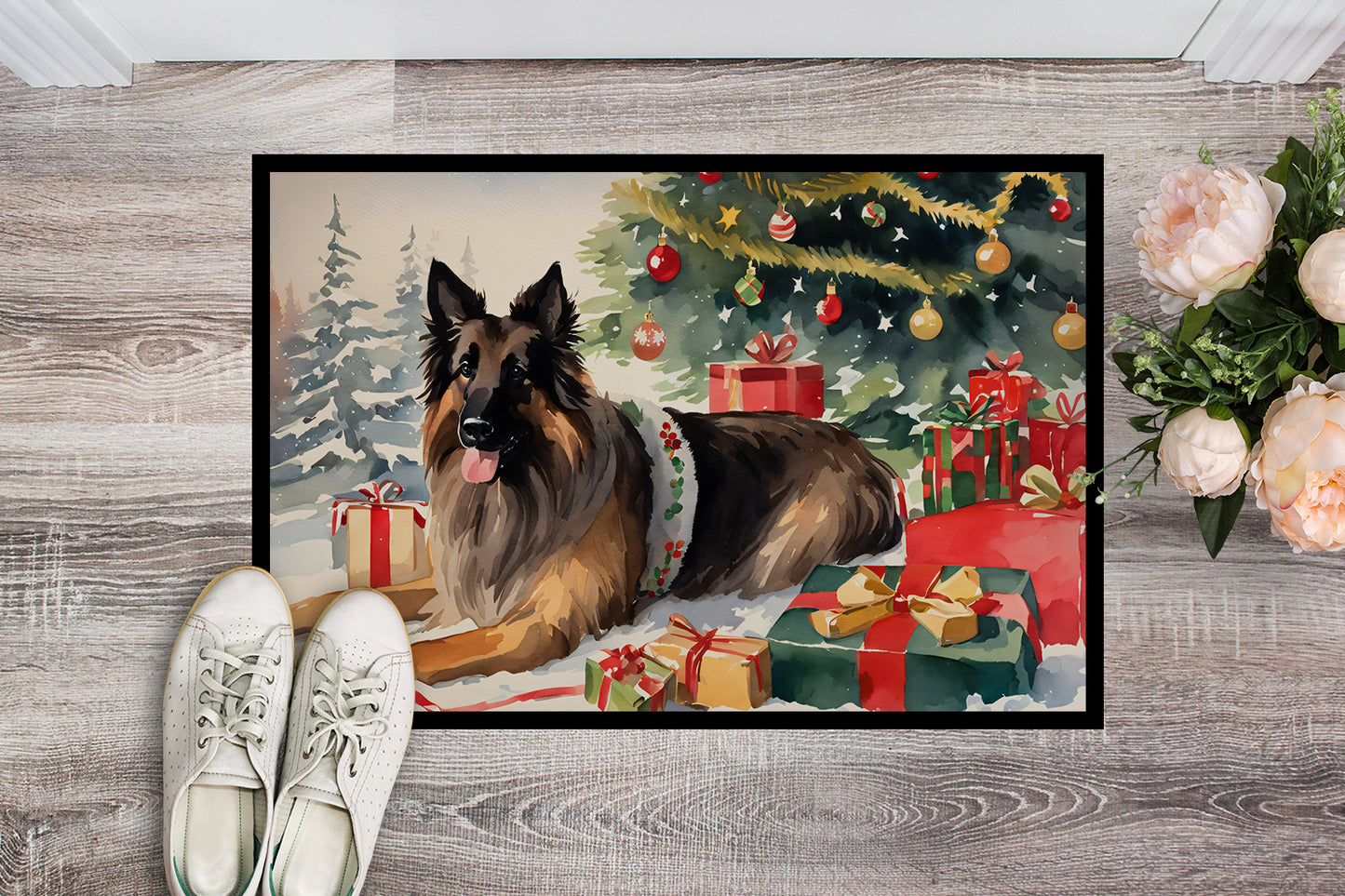 Belgian Tervuren Cozy Christmas Doormat