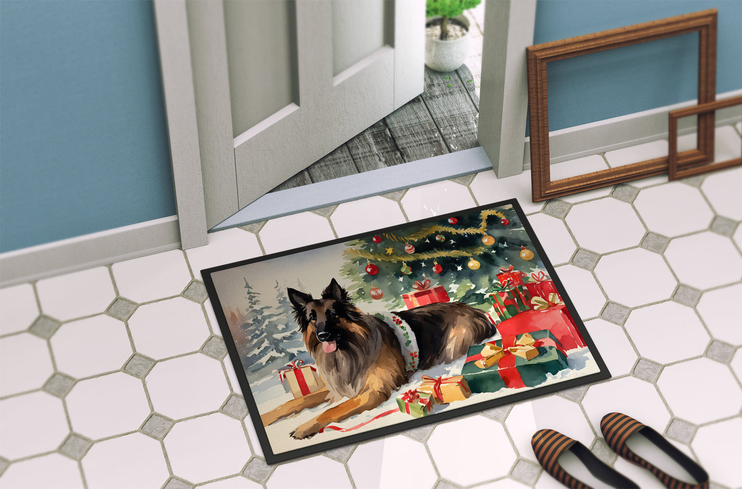 Belgian Tervuren Cozy Christmas Doormat