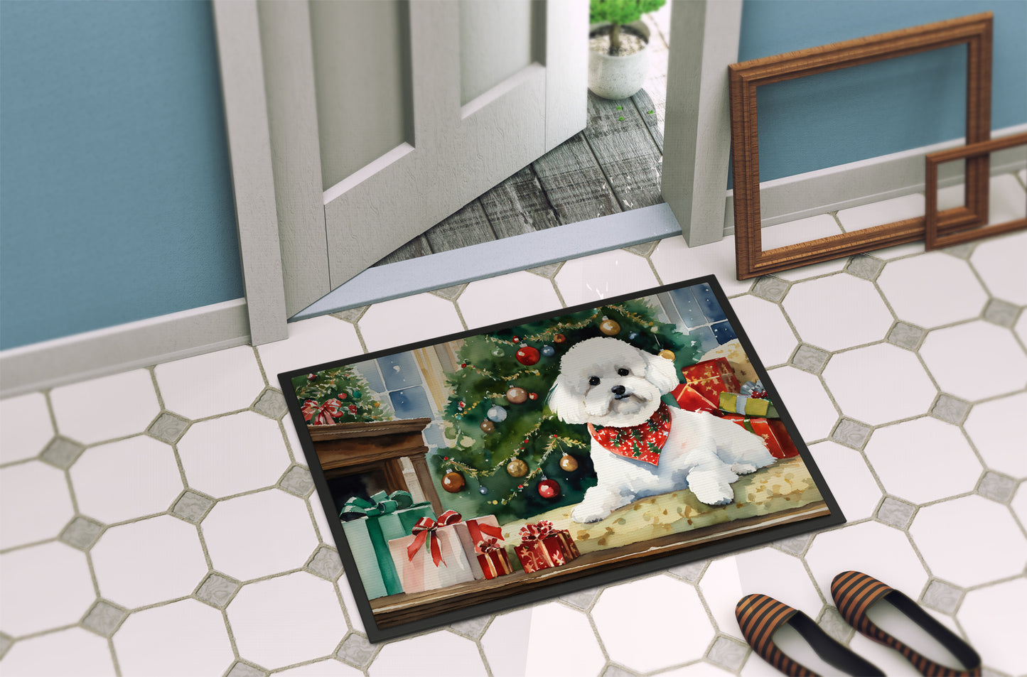 Bichon Frise Cozy Christmas Doormat