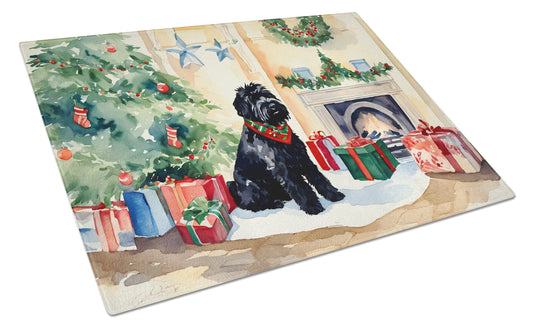 Buy this Black Russian Terrier Cozy Christmas Glass Cutting Board