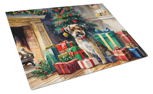 Buy this Border Terrier Cozy Christmas Glass Cutting Board