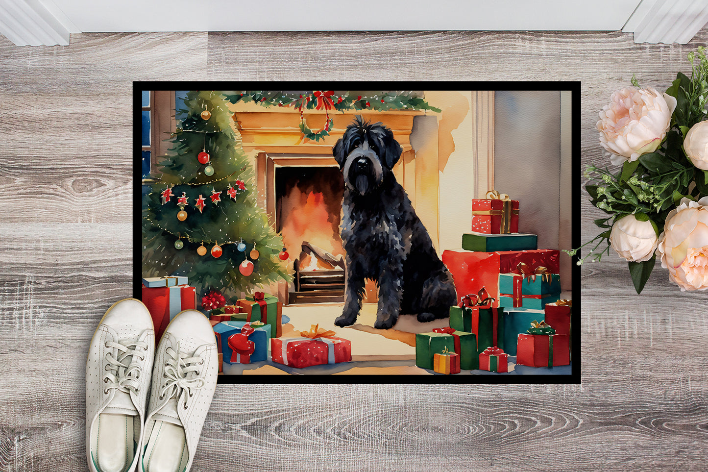 Bouvier des Flandres Cozy Christmas Doormat