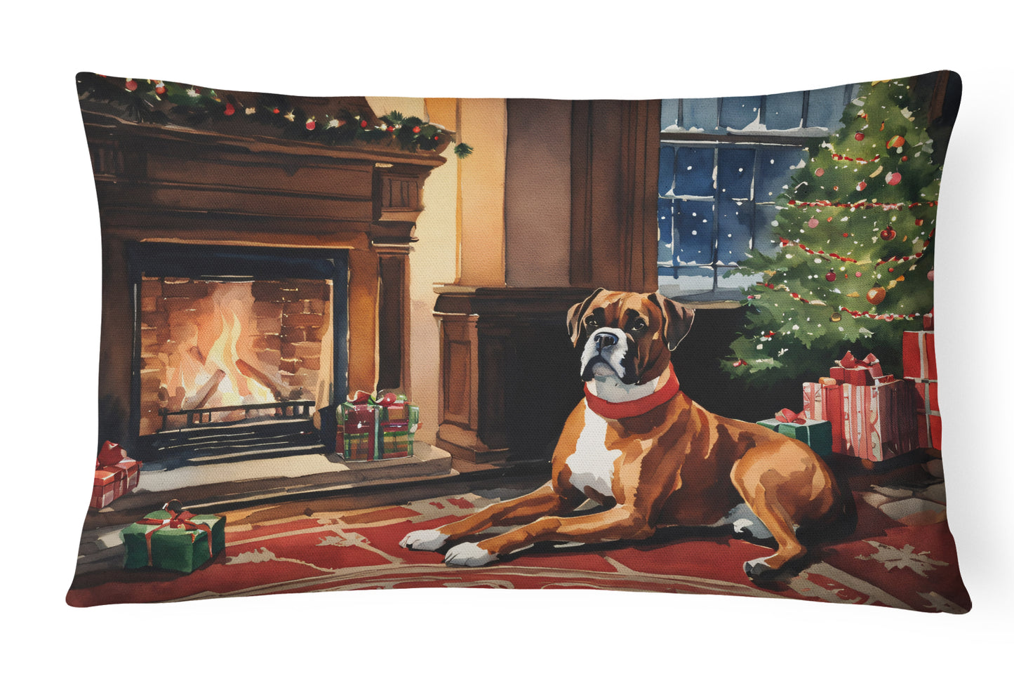 Buy this Boxer Cozy Christmas Throw Pillow