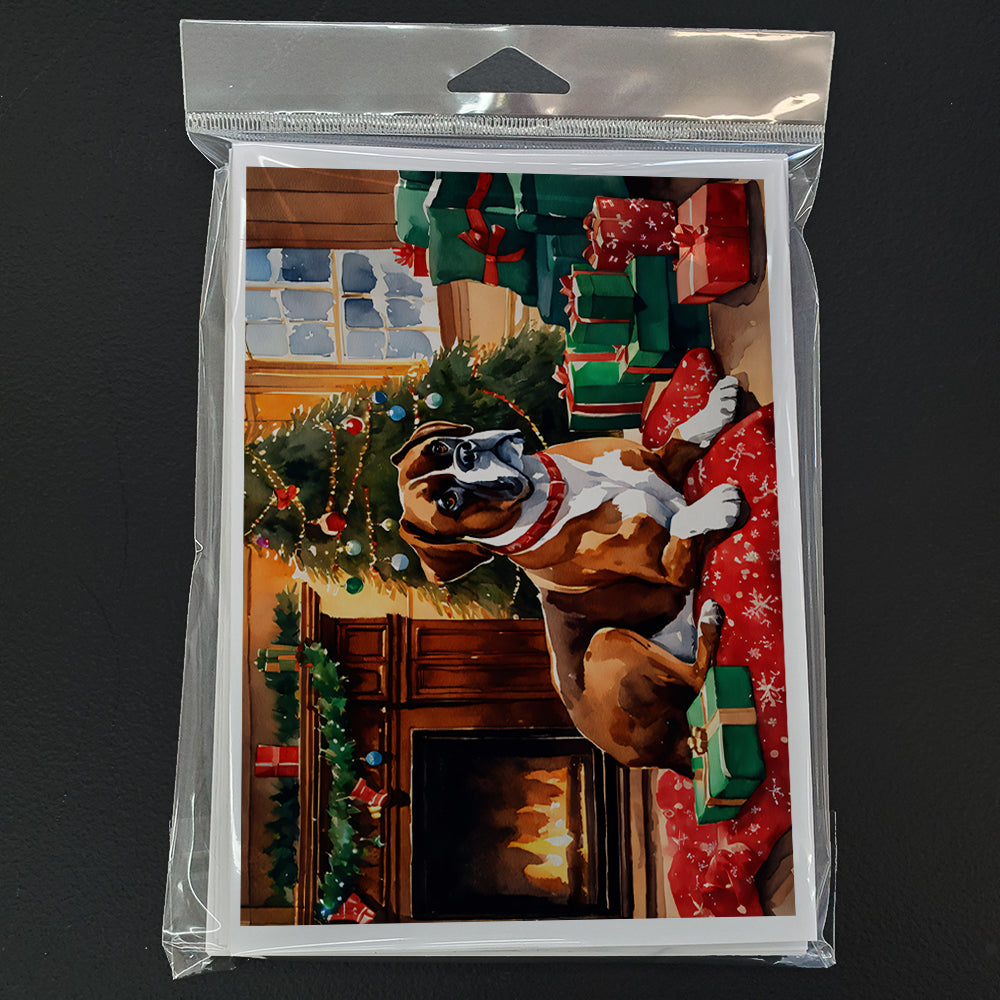 Boxer Cozy Christmas Greeting Cards Pack of 8