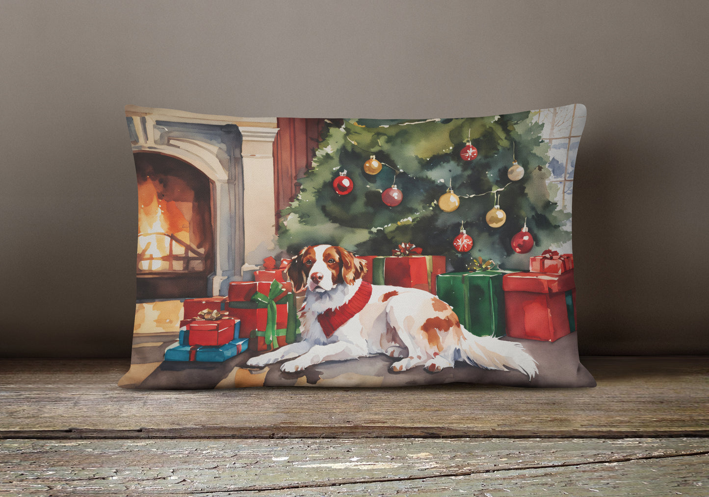 Brittany Cozy Christmas Throw Pillow