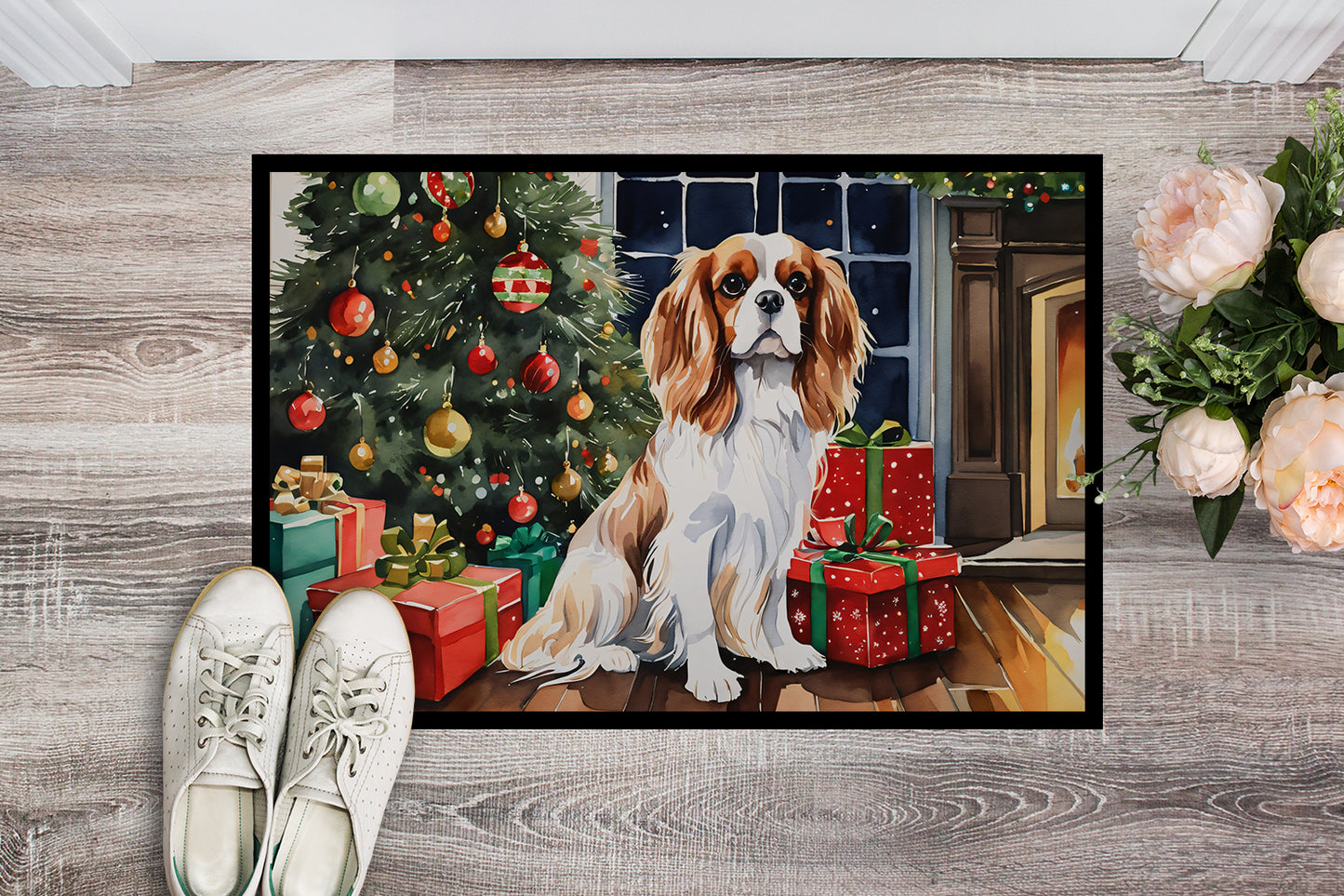 Cavalier Spaniel Cozy Christmas Doormat