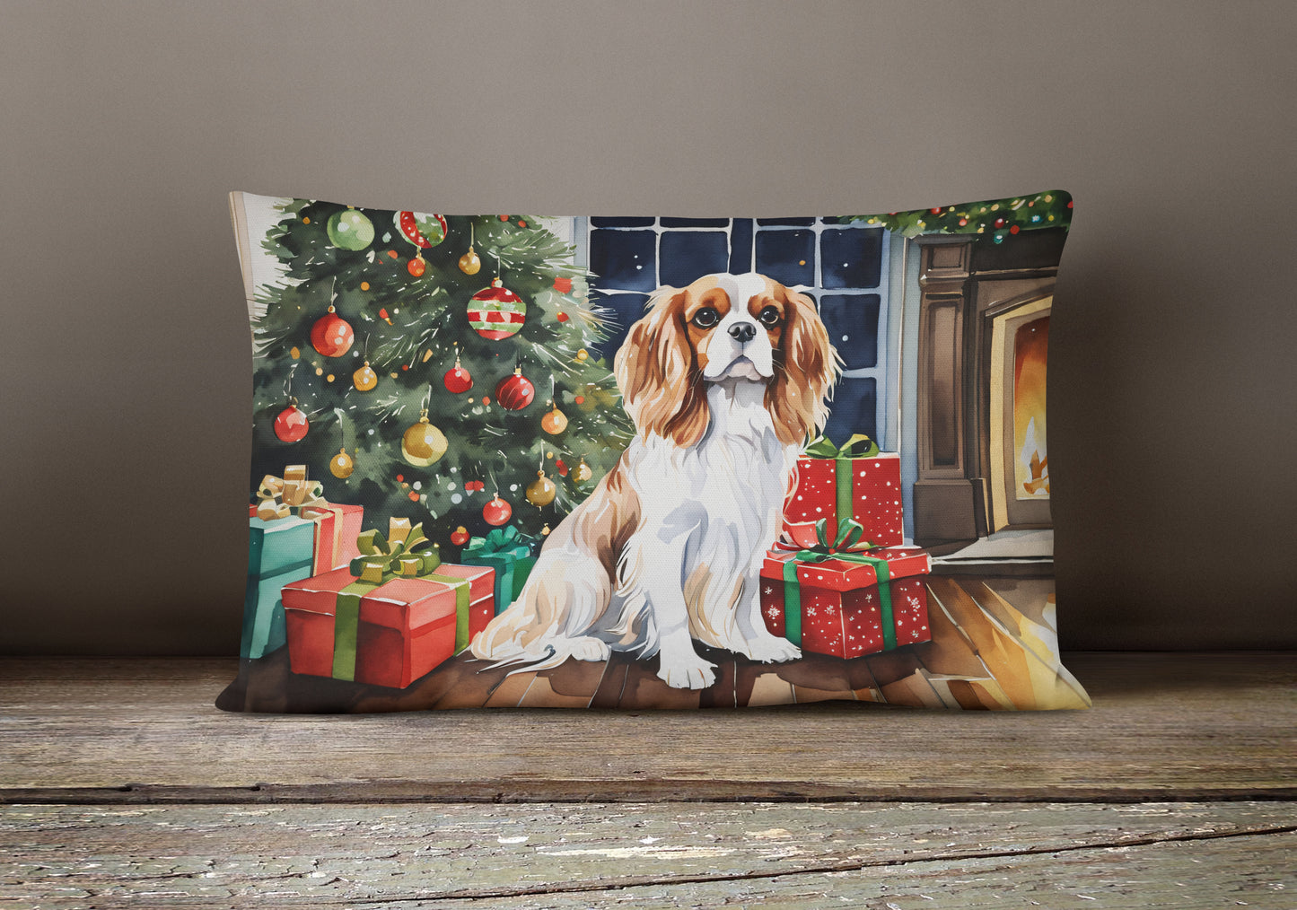 Cavalier Spaniel Cozy Christmas Throw Pillow