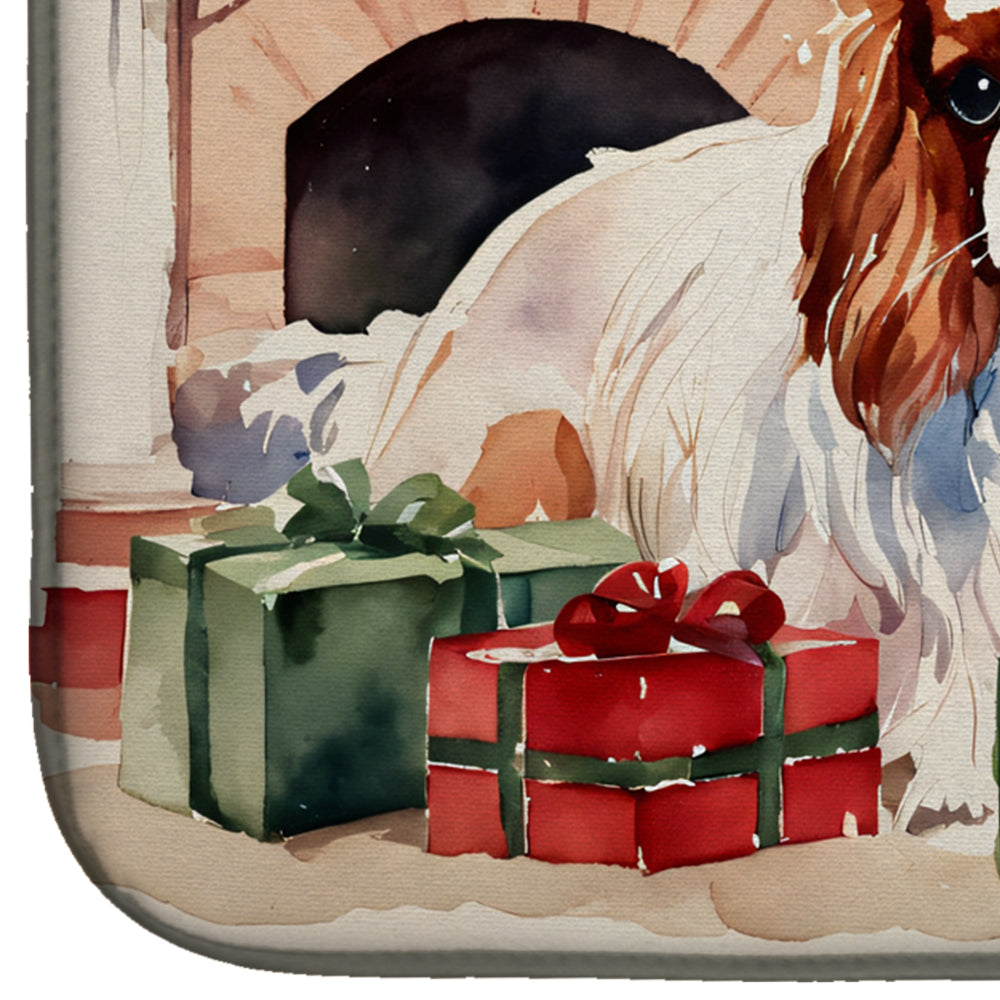 Cavalier Spaniel Cozy Christmas Dish Drying Mat