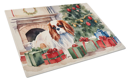 Buy this Cavalier Spaniel Cozy Christmas Glass Cutting Board