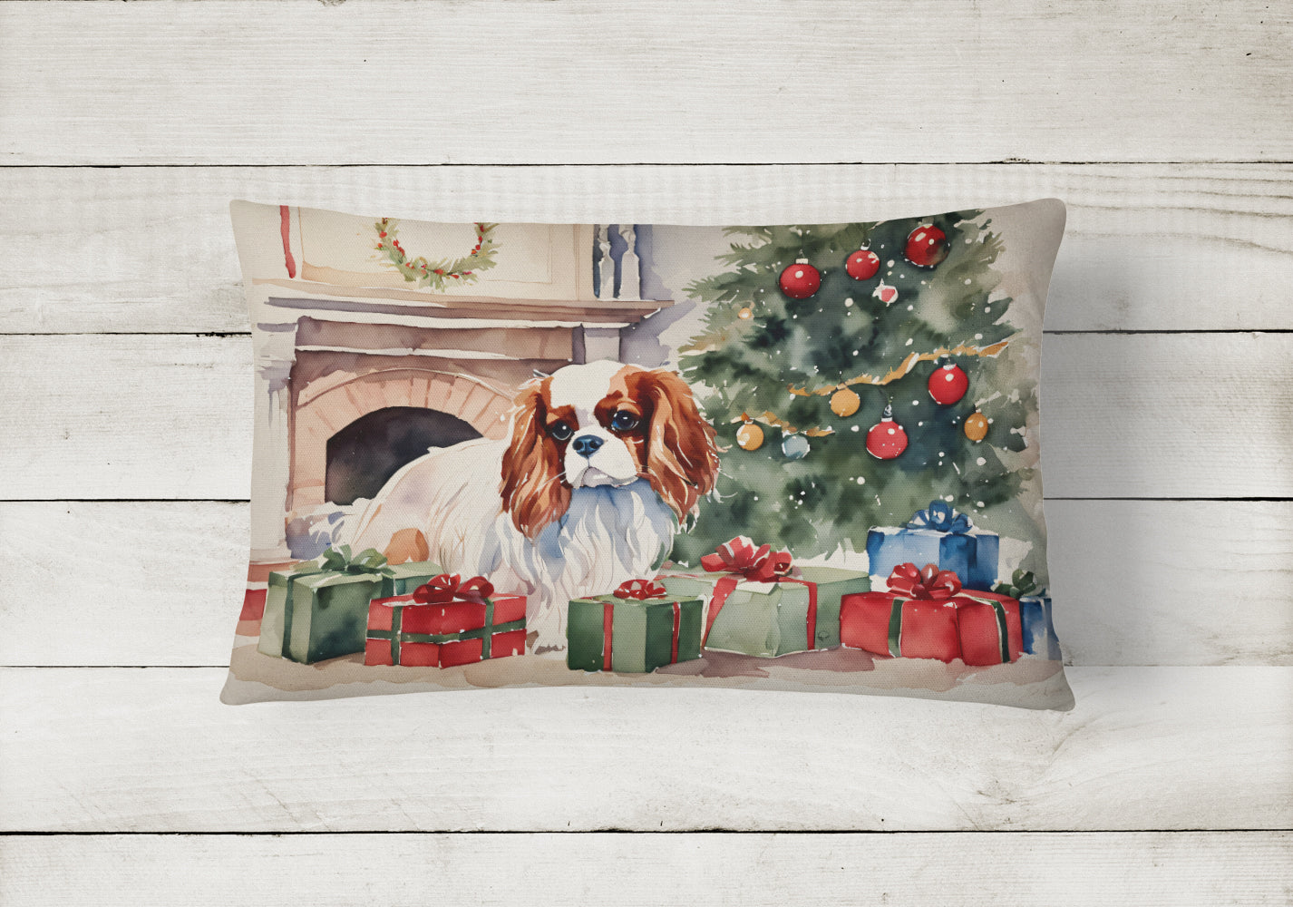 Cavalier Spaniel Cozy Christmas Throw Pillow