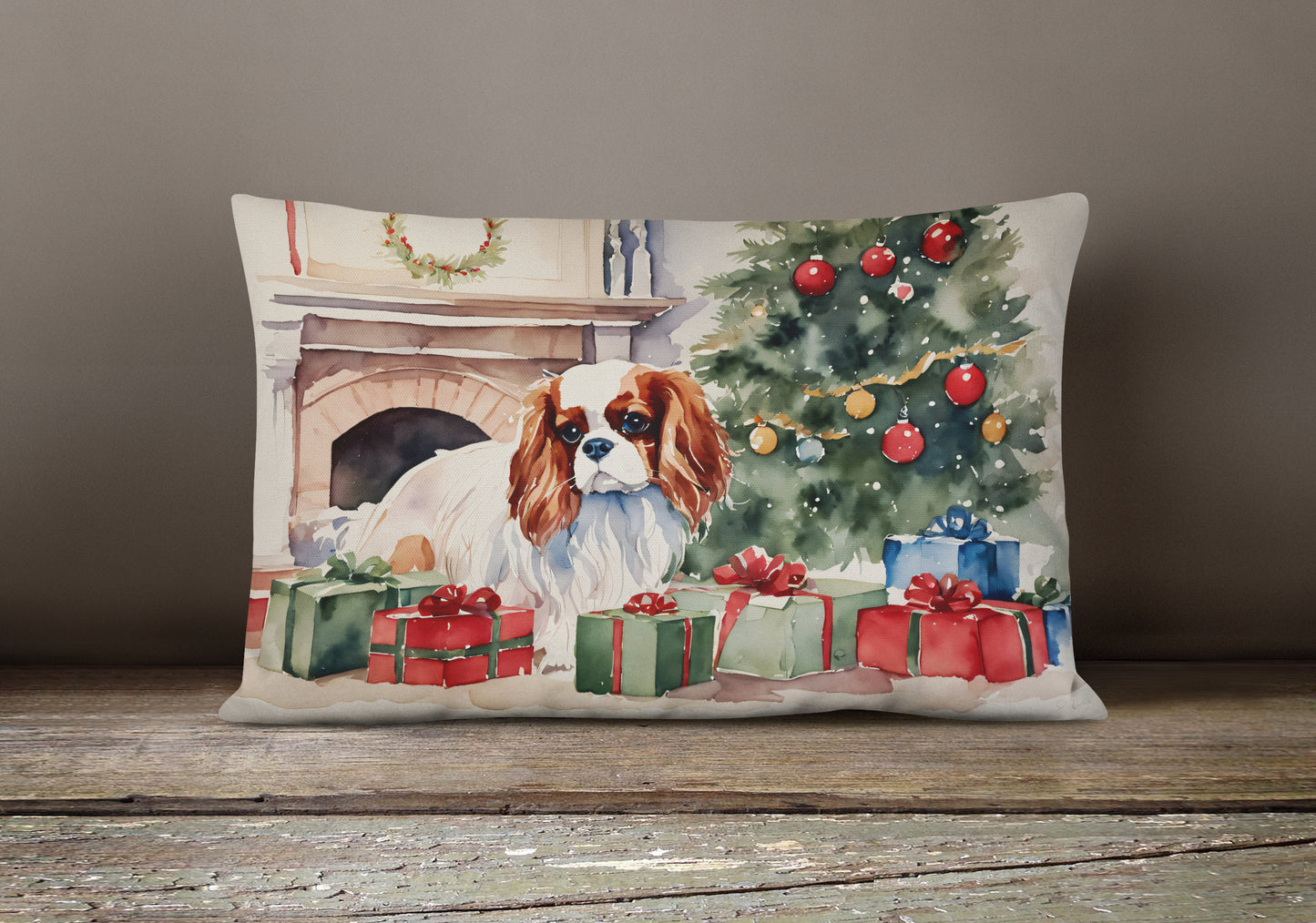 Cavalier Spaniel Cozy Christmas Throw Pillow