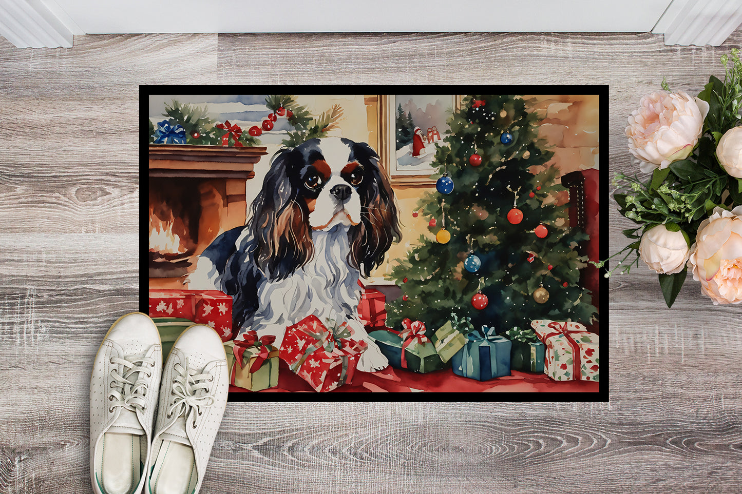 Cavalier Spaniel Cozy Christmas Doormat