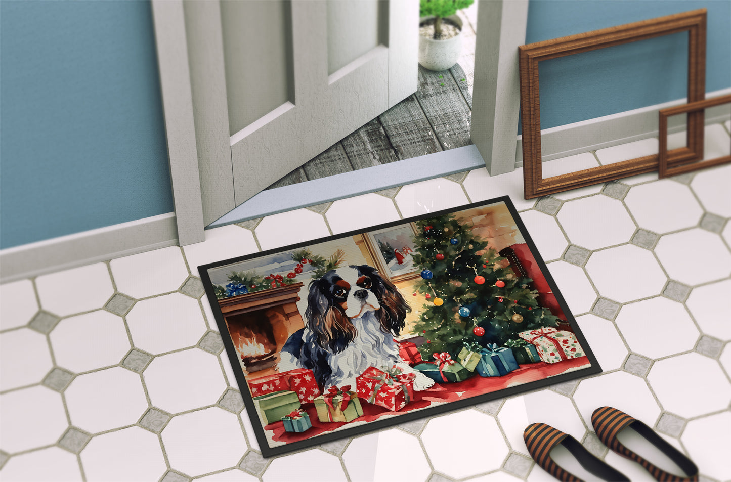 Cavalier Spaniel Cozy Christmas Doormat