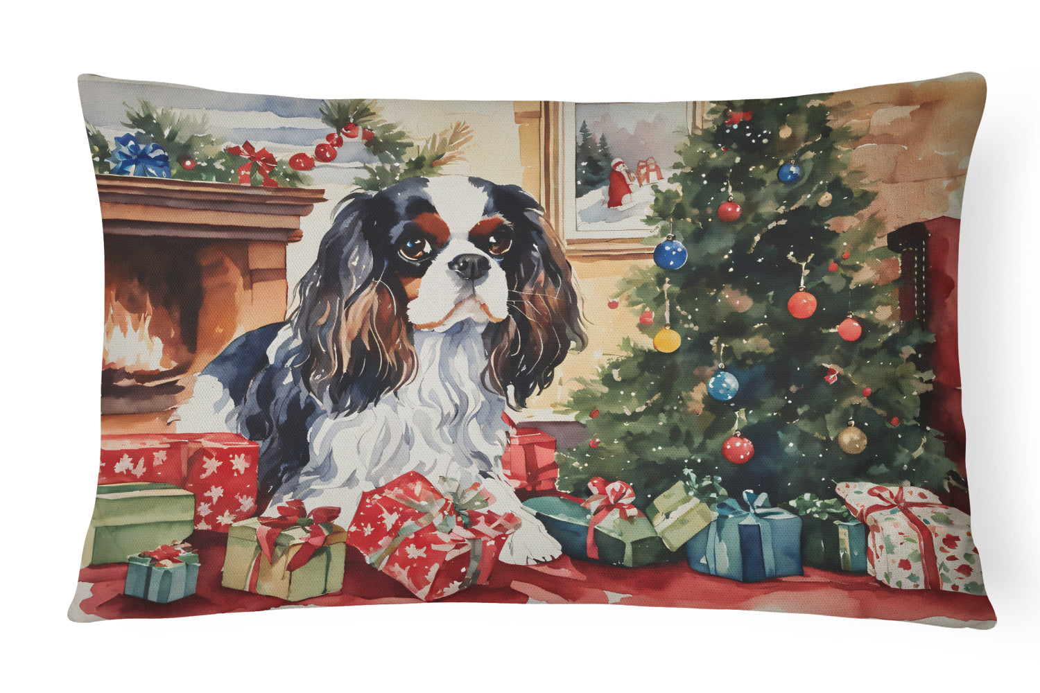 Buy this Cavalier Spaniel Cozy Christmas Throw Pillow