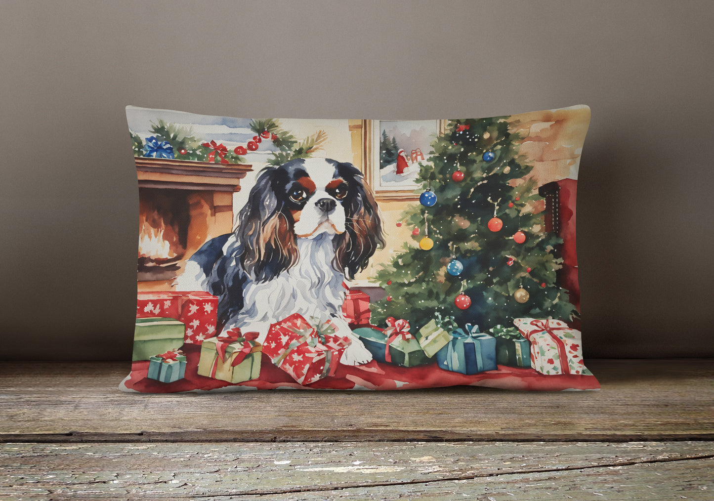 Cavalier Spaniel Cozy Christmas Throw Pillow