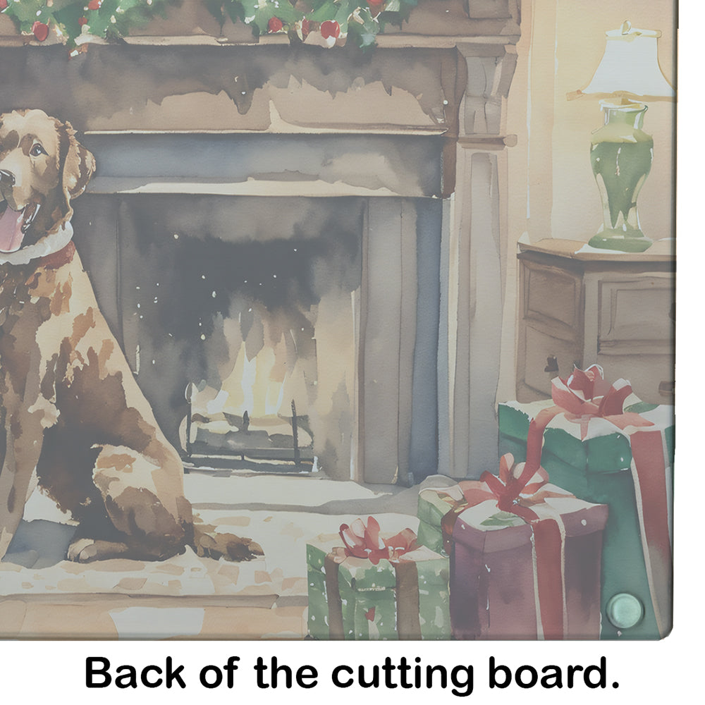 Chesapeake Bay Retriever Cozy Christmas Glass Cutting Board