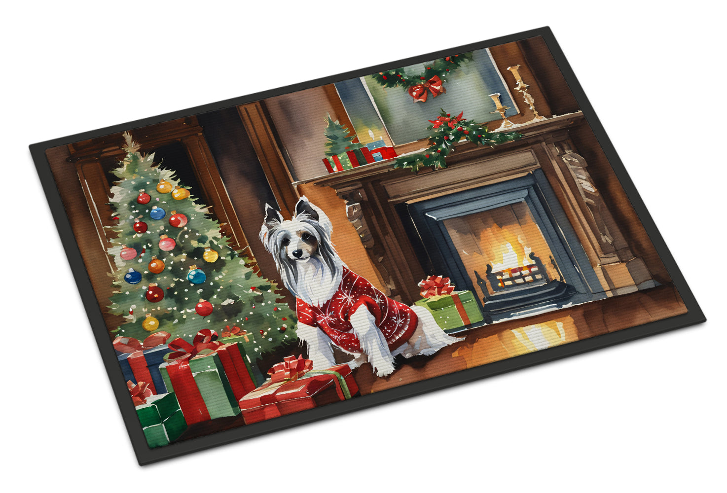 Buy this Chinese Crested Cozy Christmas Doormat