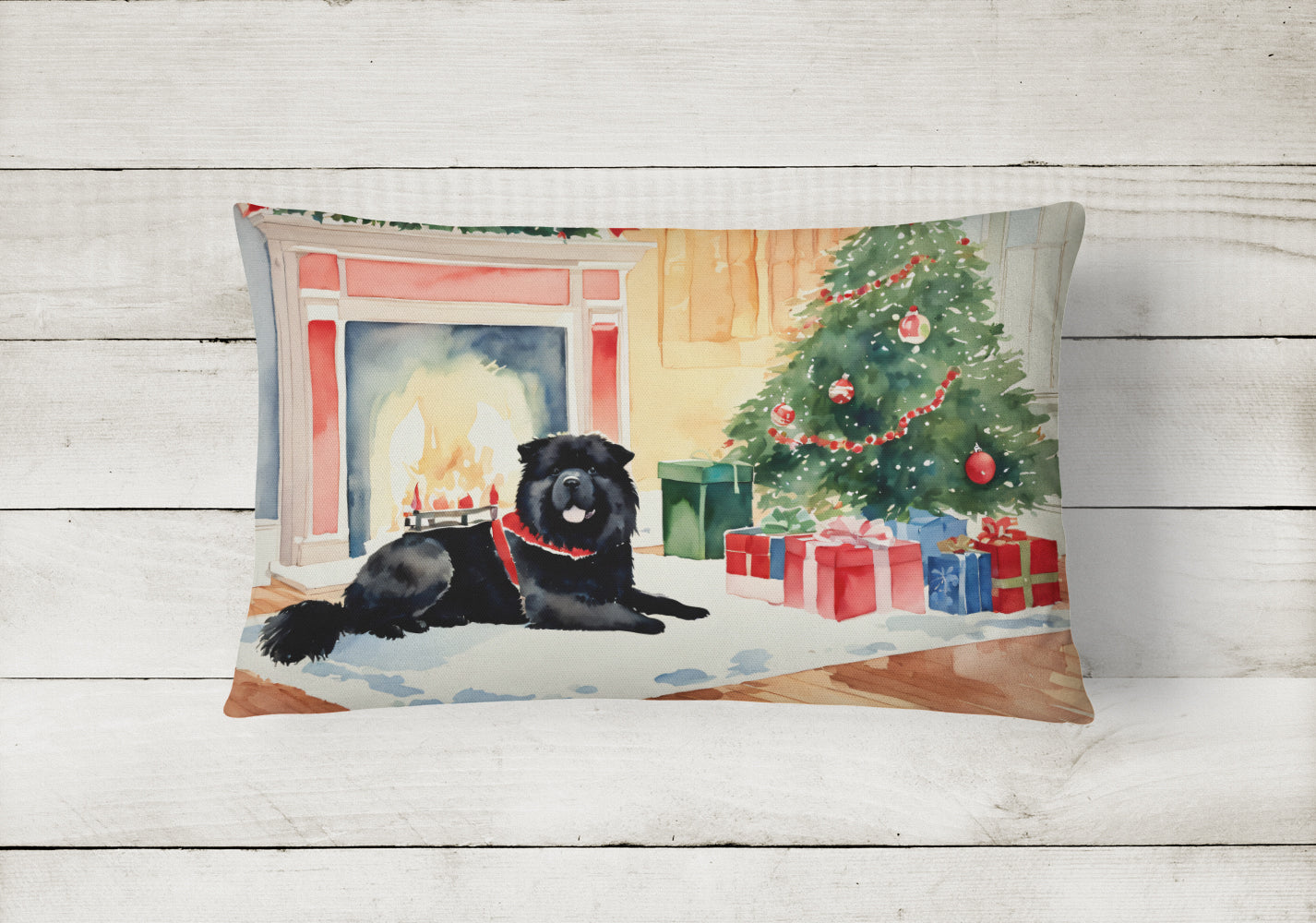 Chow Chow Cozy Christmas Throw Pillow