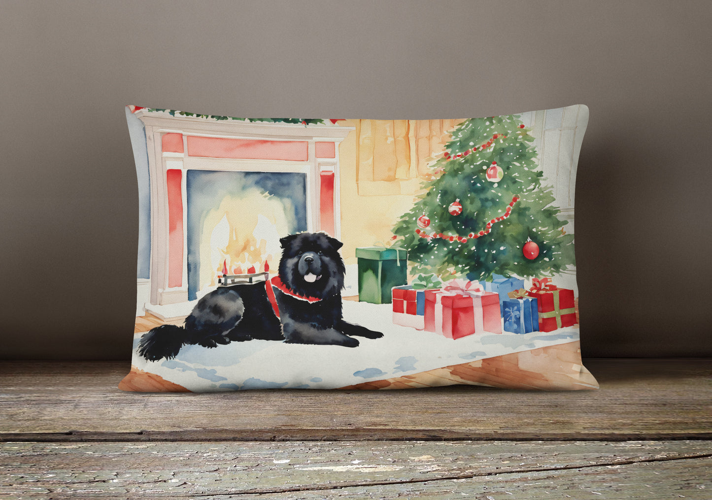 Chow Chow Cozy Christmas Throw Pillow